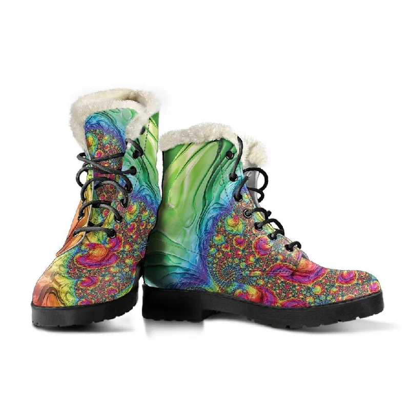 Happy Rainbow Winter Boots