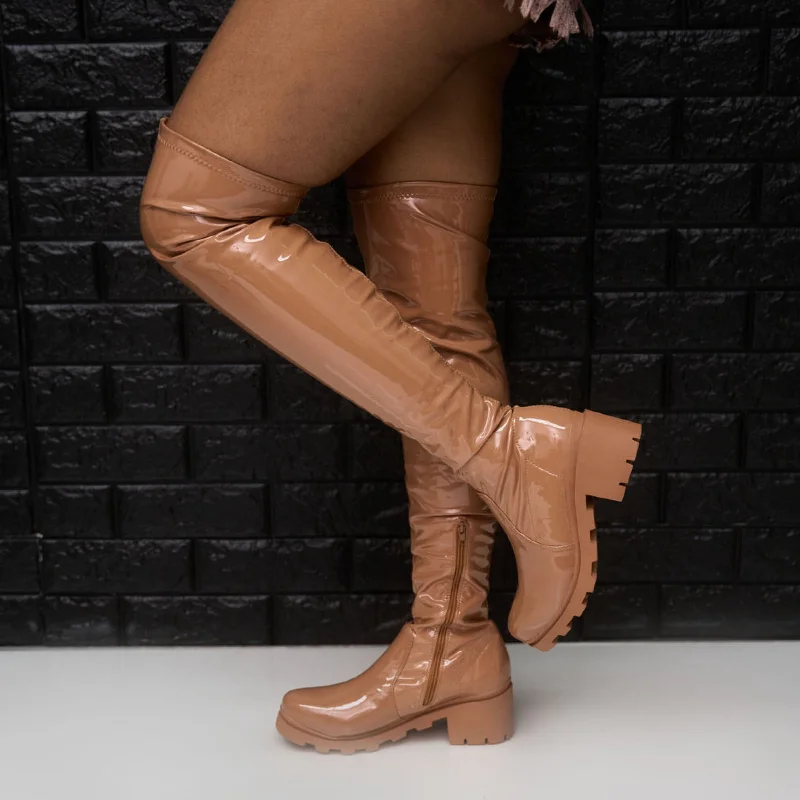 leema knee high boots - camel