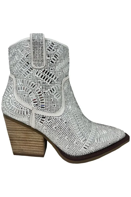 Very G Maze-Rhinestone Western Bootie