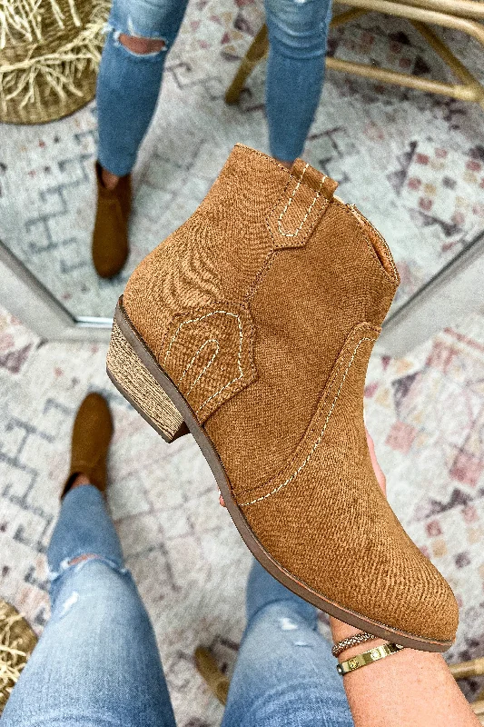 Park West Faux Suede Stitch Accent Booties - FINAL SALE