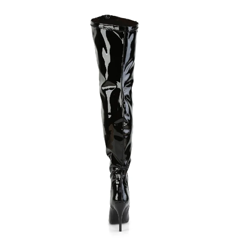 Wide Calf Thigh High Boots Black PA