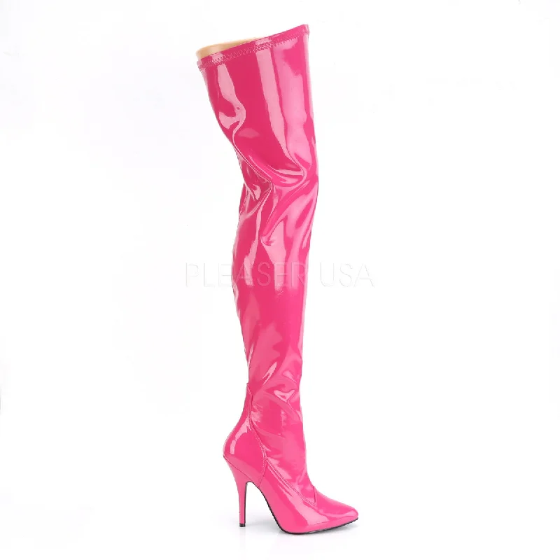 Seduce Hot Pink Thigh High Boots