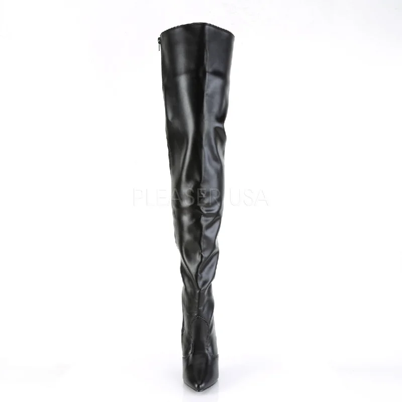 Sexy Thigh High Boots Black PU