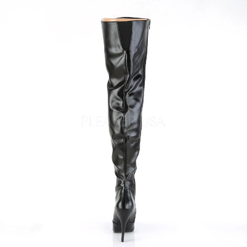 Sexy Thigh High Boots Black PU