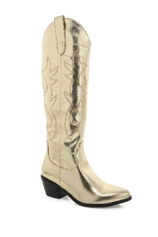 Urson Western Boot ~ Gold Metallic