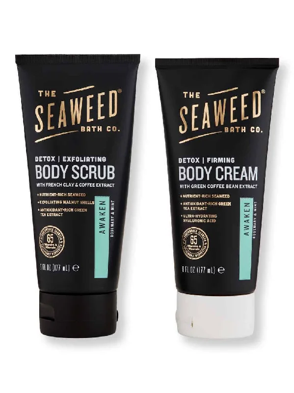 The Seaweed Bath Co. Exfoliating Detox Scrub Awaken 6 oz & Firming Detox Cream Awaken 6 oz