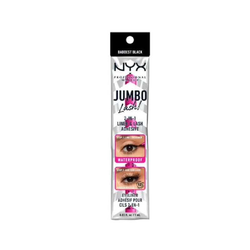 NYX Jumbo Lash! 2-In-1 Liner & Lash Adhesive Eyeliner Baddest Black