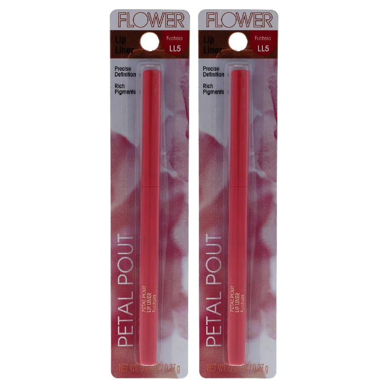 Petal Pout Lip Liner - LL5 Fuchsia by Flower Beauty for Women - 0.01 oz Lip Liner - Pack of 2